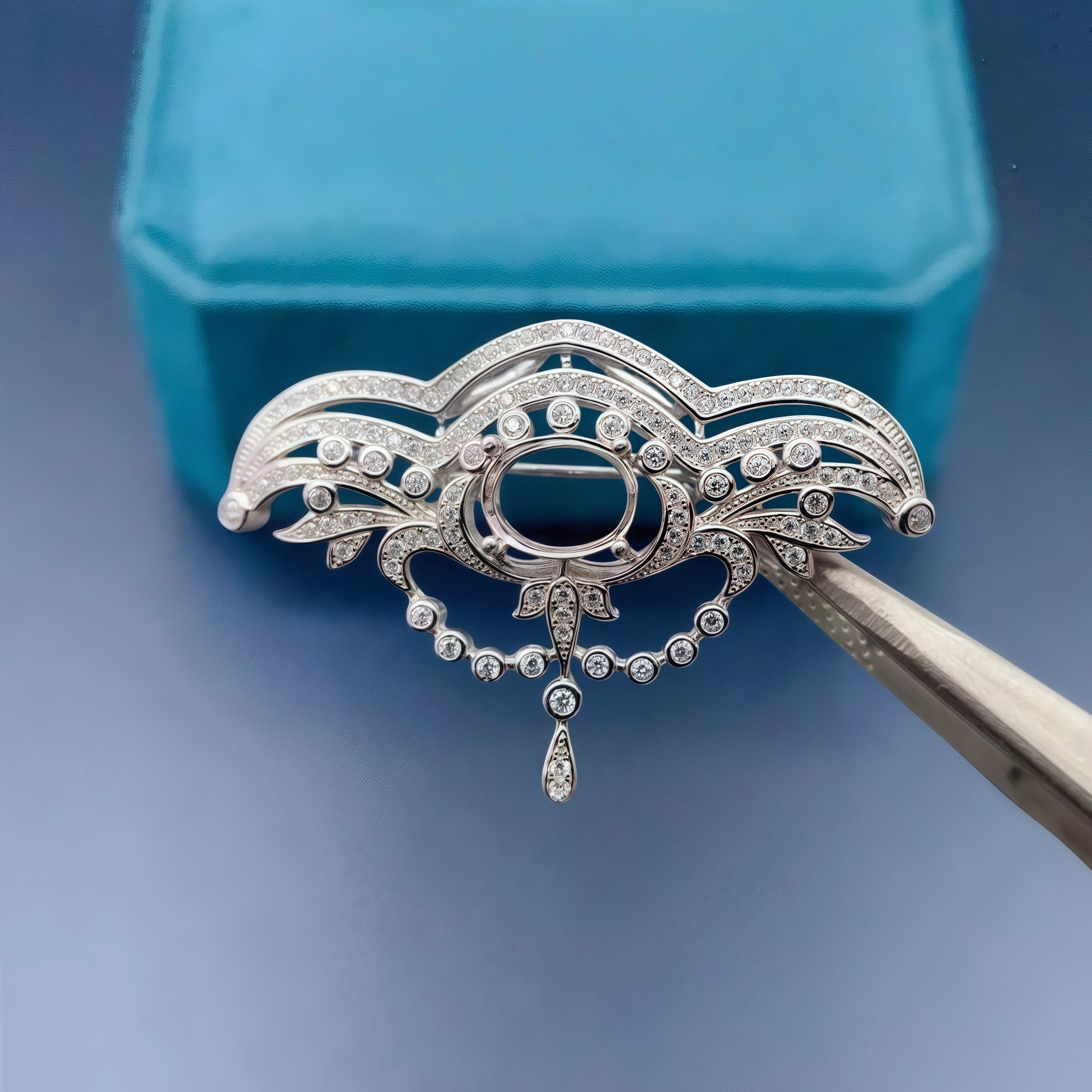 Women Accessories Holder - L S925 Sterling Silver Brooch Inlay