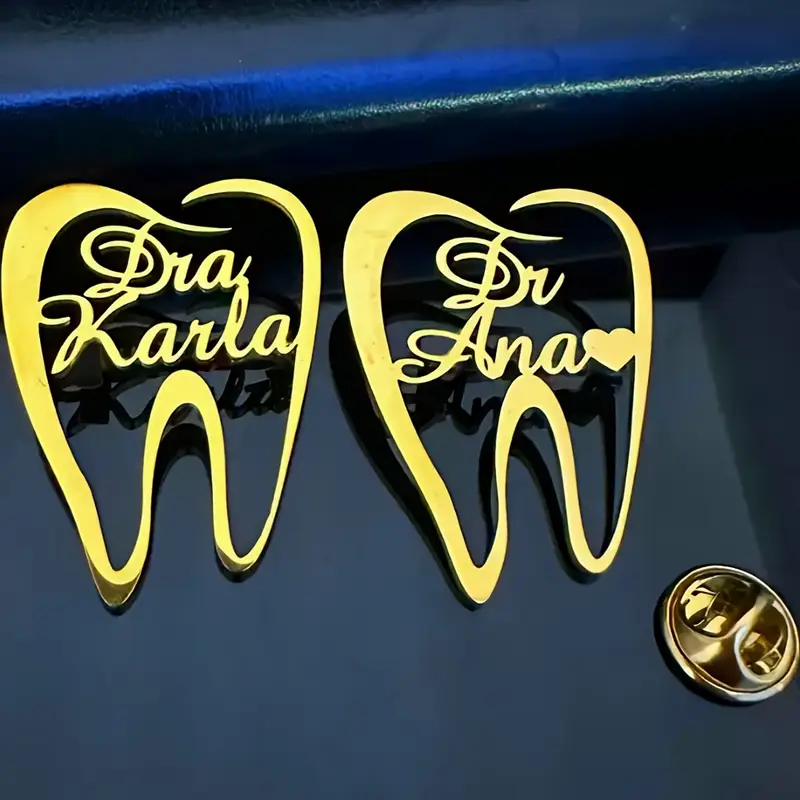 Women Accessories Name - 1PC Customized Teeth Dentist Name Brooch