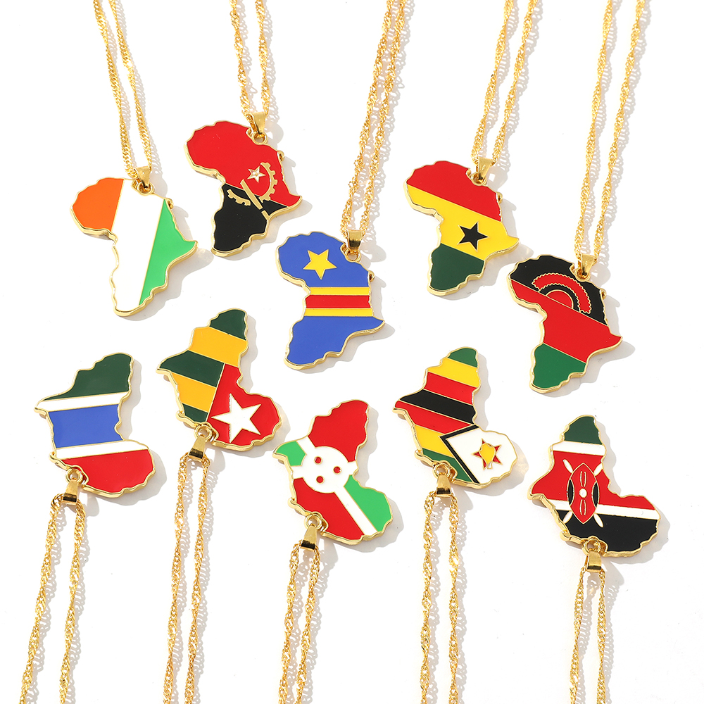 Women Accessories Trendy - Trendy Creative World Maps Necklace Africa