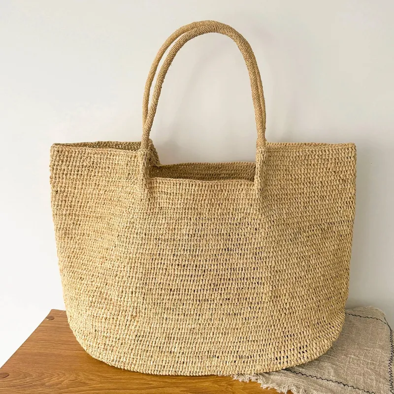 Women'S Accessories Handbags - Premium raffia woven tote bag for