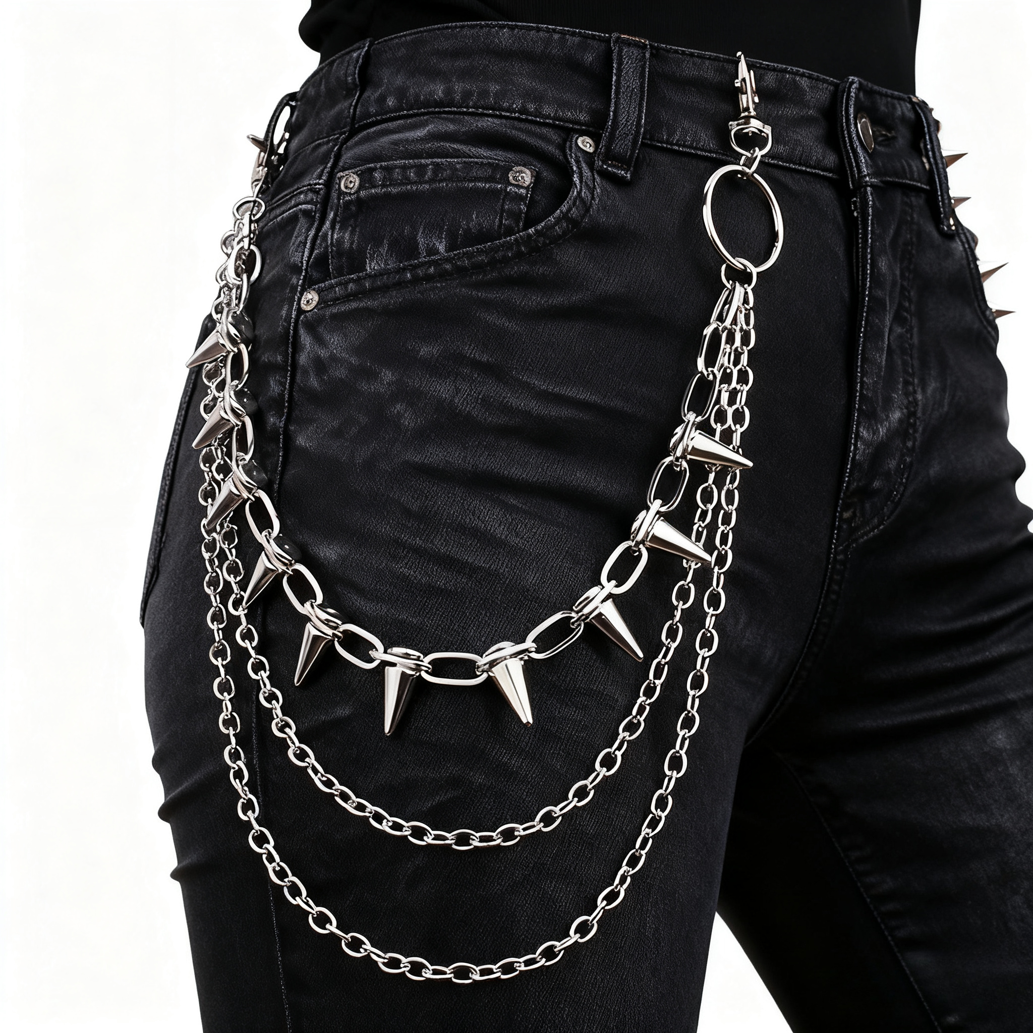 Unisex Hip Hop Punk Rock Metal – Women'S Jeans Accessories Chain recenzja i cena