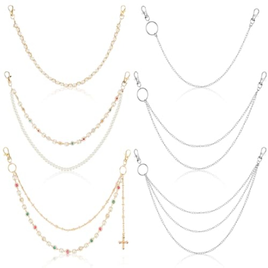 6 Pcs Pant Chains Layered Wall – Women'S Jeans Accessories Chain recenzja i cena