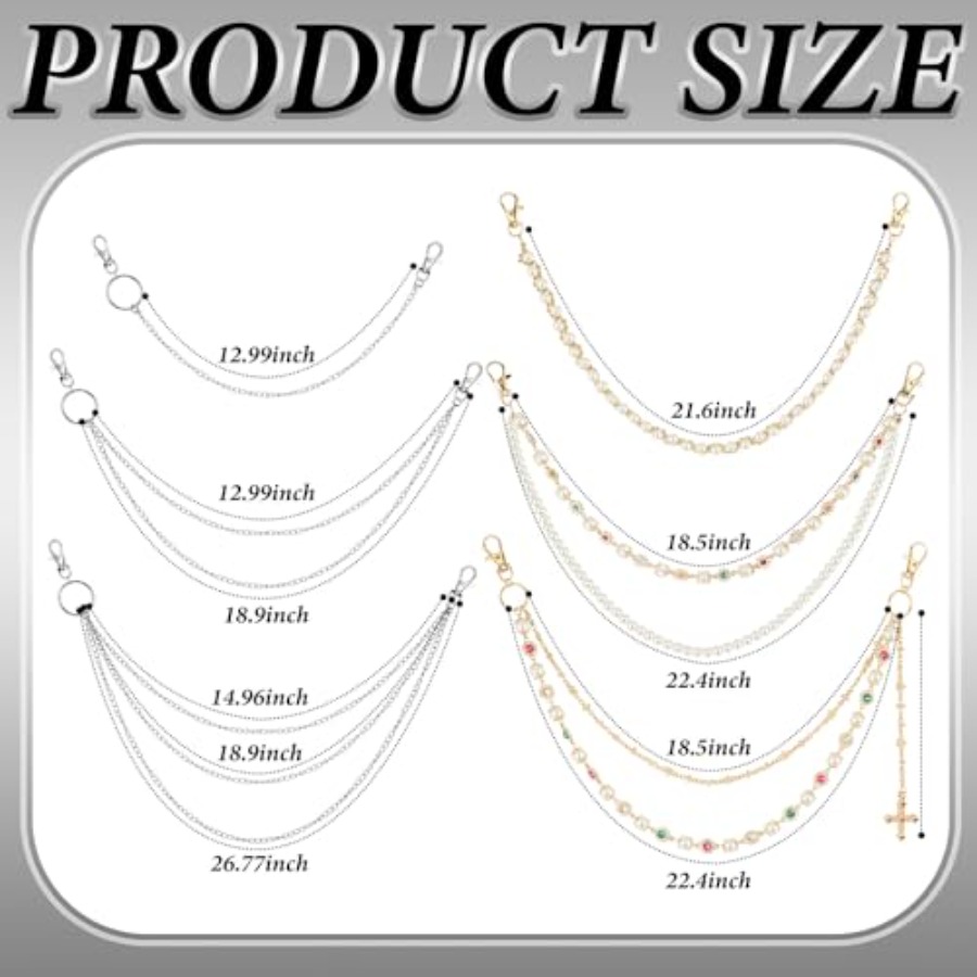 6 Pcs Pant Chains Layered Wall – Women'S Jeans Accessories Chain recenzja i cena