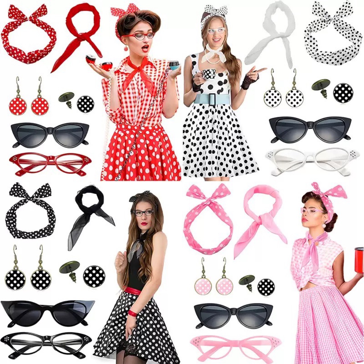 1950s Retro Party Cosplay Dres – Women'S Accessories In The 1950S recenzja i cena