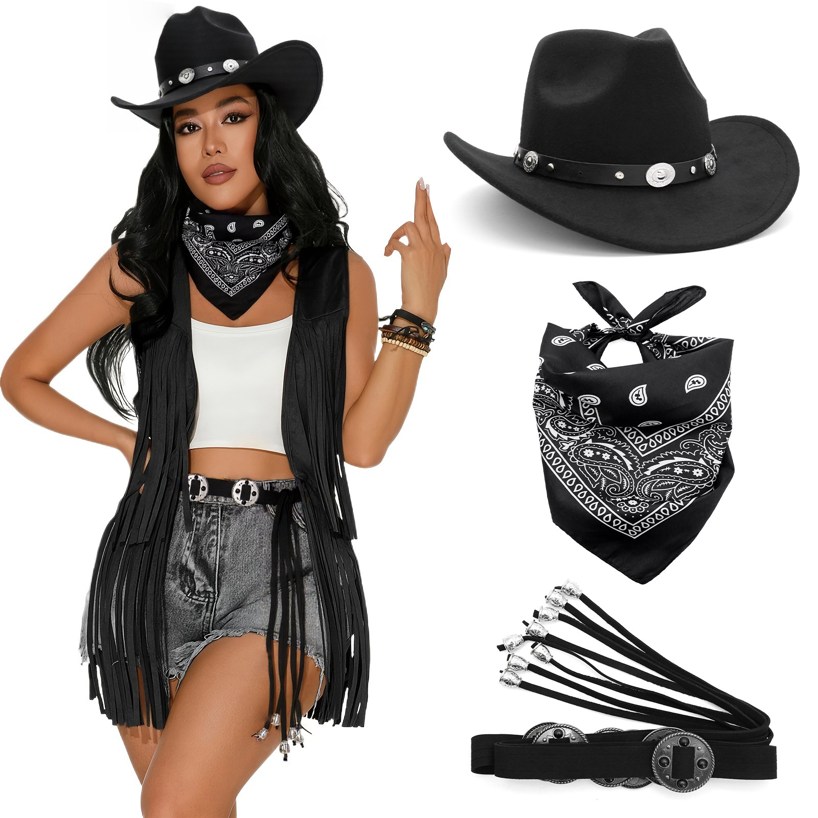 Women Western Cowboy Costume S – Women'S Vacation Accessories recenzja i cena