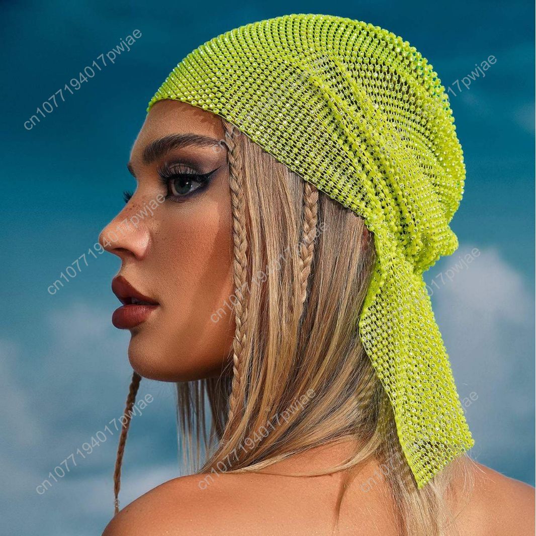 Rhinestone Fishnet Beanie — St – Women Accessories Trendy recenzja i cena