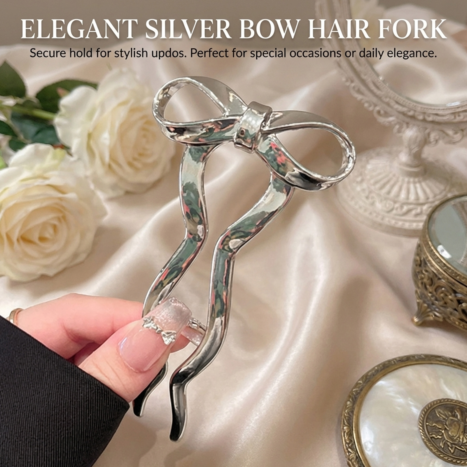 Elegant Bowknot U Shape Hairpi – Women Accessories Holder recenzja i cena