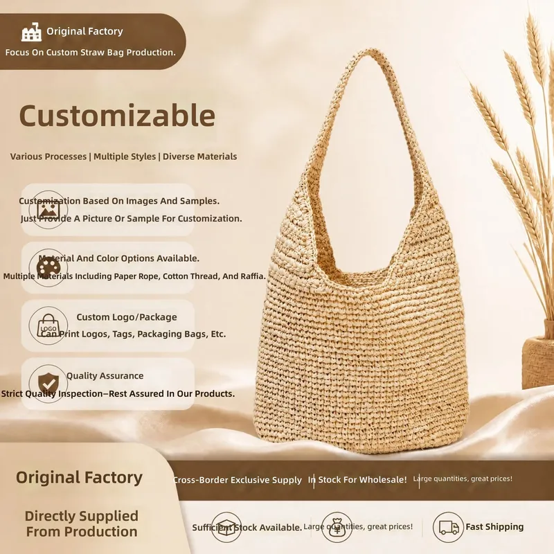 Raffia Grass Woven Tote Bag Ha – Women'S Vacation Accessories recenzja i cena