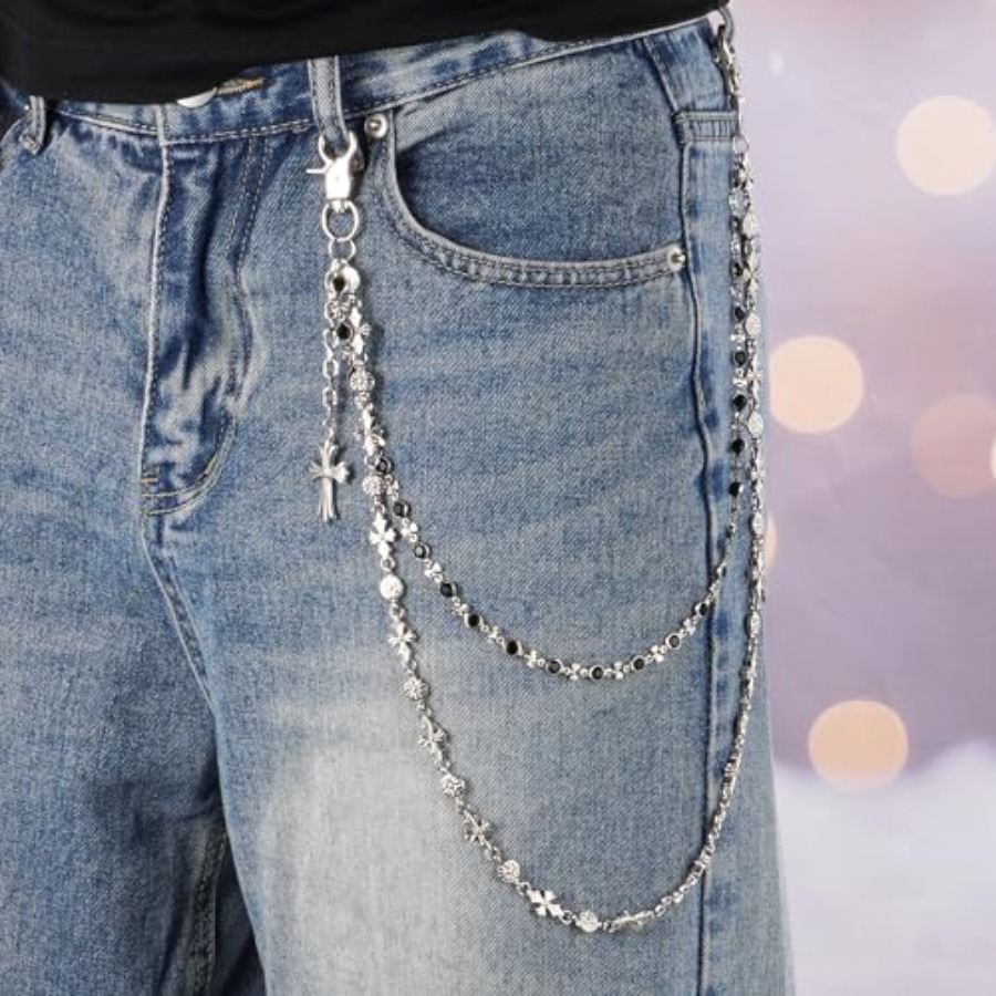 Cross Y2K Vintage Style Trouse – Women'S Jeans Accessories Chain recenzja i cena