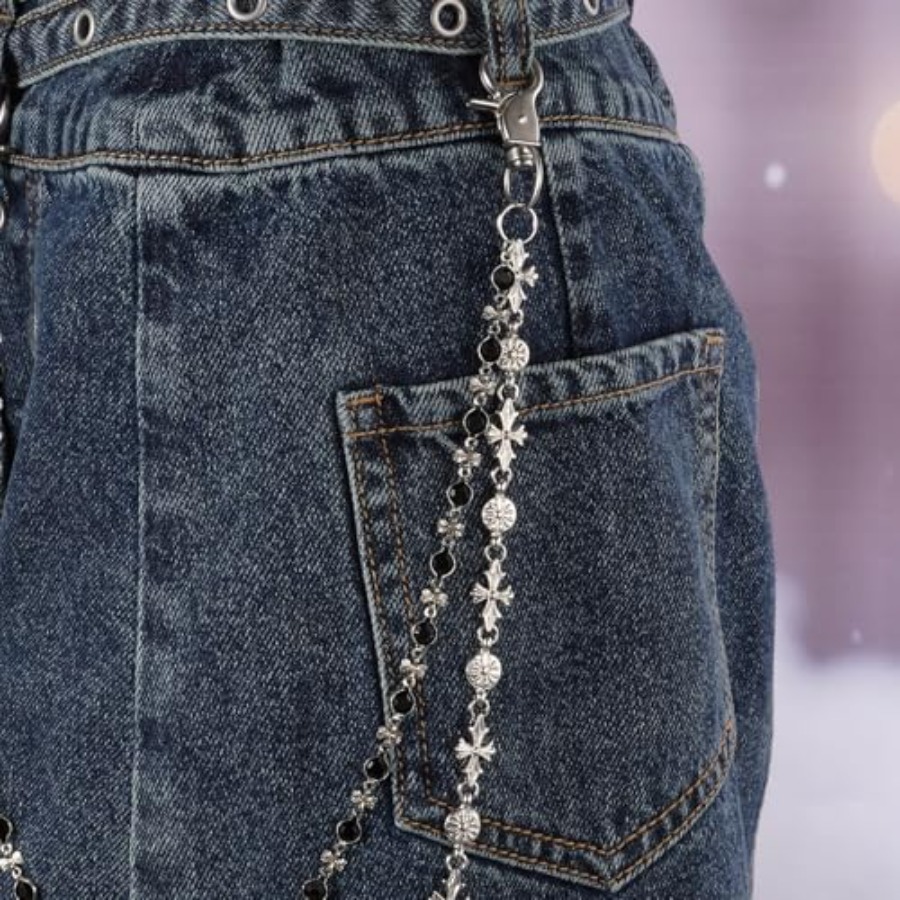 Cross Y2K Vintage Style Trouse – Women'S Jeans Accessories Chain recenzja i cena