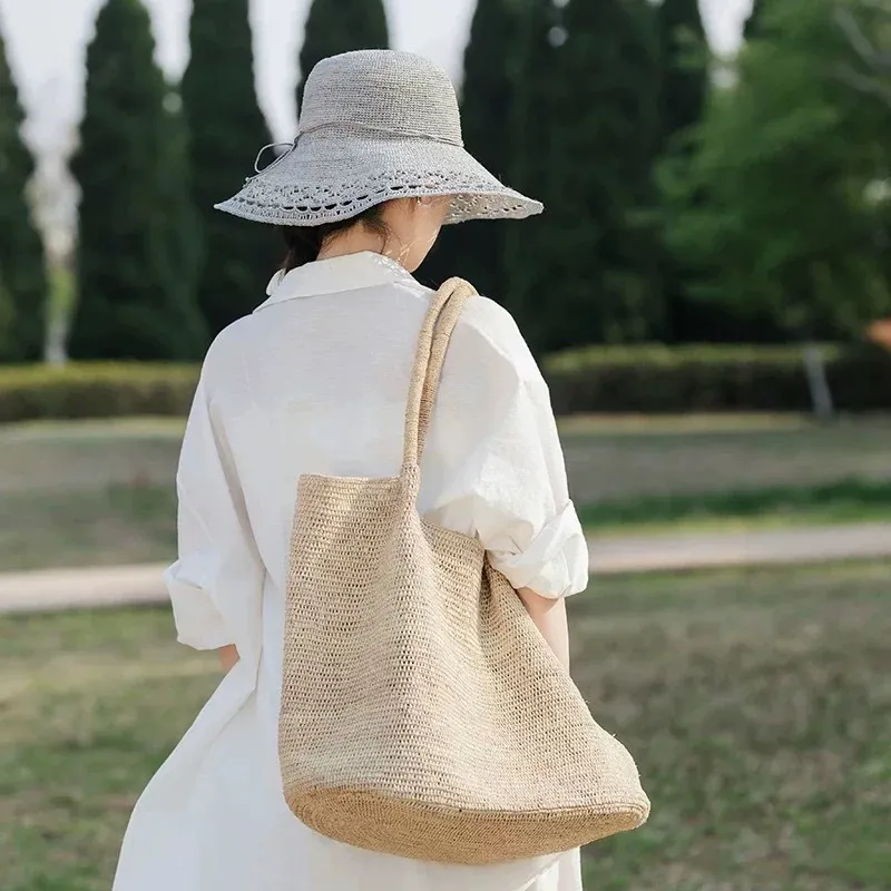 Premium raffia woven tote bag  – Women'S Accessories Handbags recenzja i cena