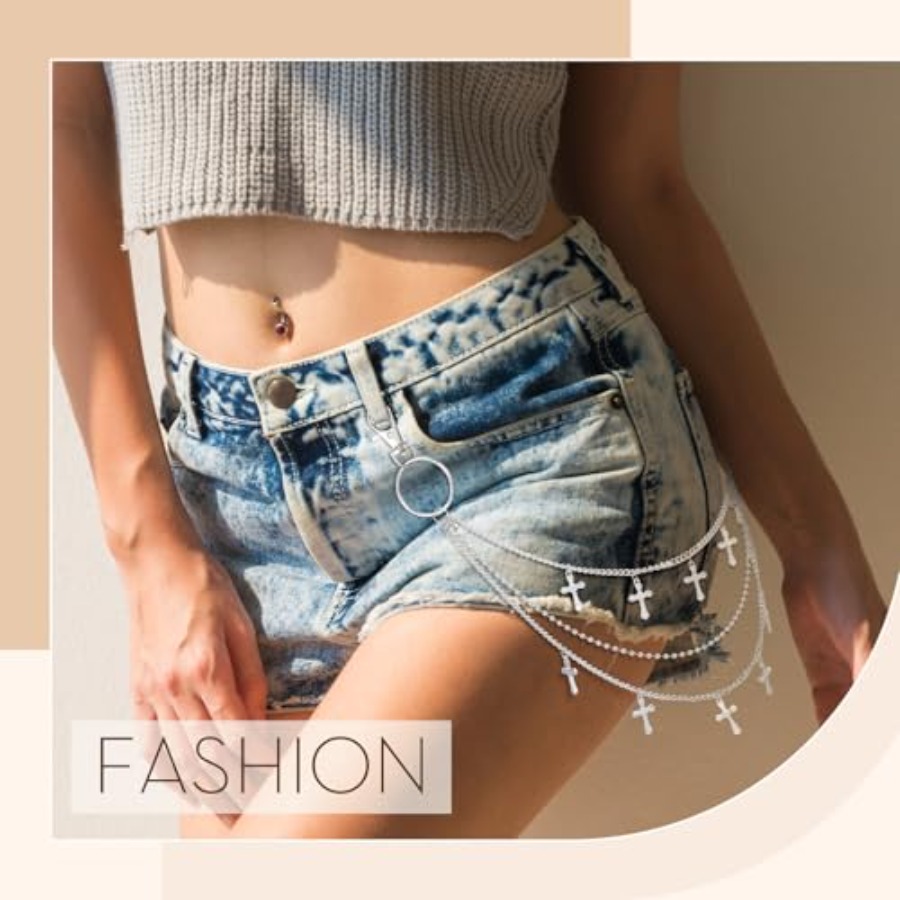6 Pcs Jeans Chain Belt Waist P – Women'S Jeans Accessories Chain recenzja i cena
