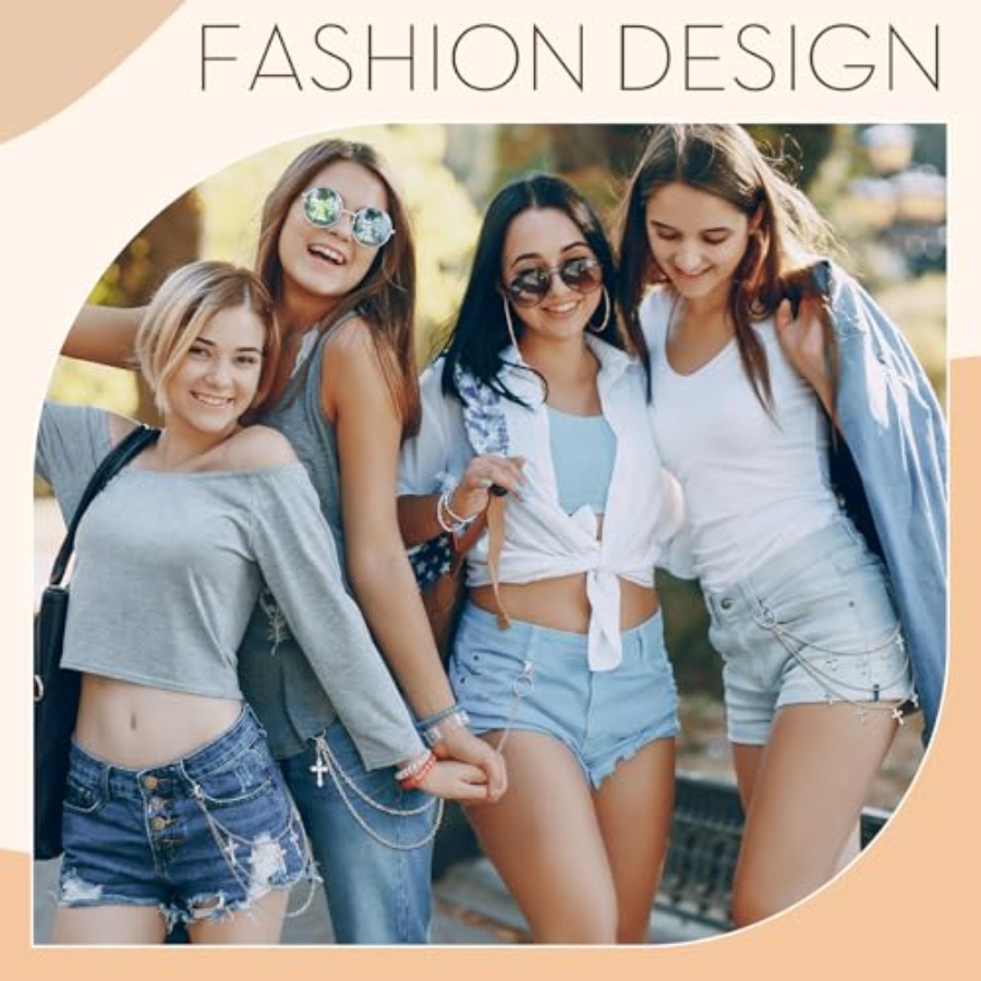6 Pcs Jeans Chain Belt Waist P – Women'S Jeans Accessories Chain recenzja i cena
