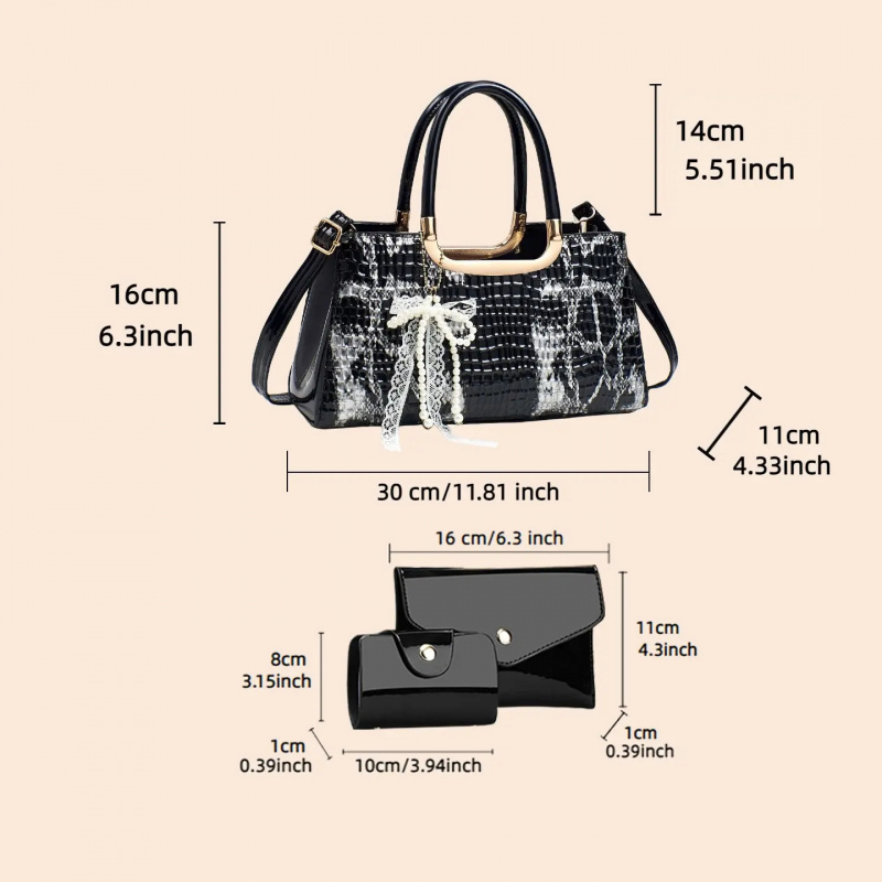 Women's Handbag Set, Crocodile – Women'S Accessories Handbags recenzja i cena