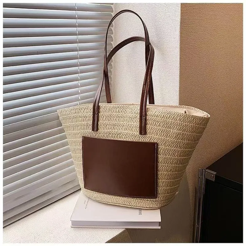 Straw hand-woven tote bag larg – Women'S Vacation Accessories recenzja i cena