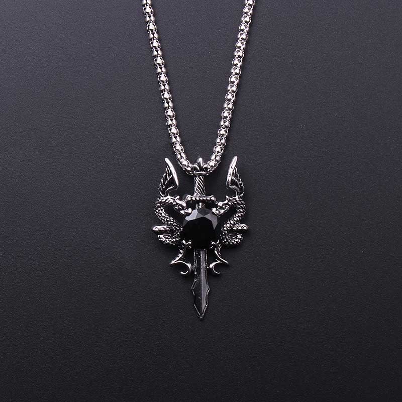 Double Dragon Black Gem Cross  – Women Accessories Trendy recenzja i cena