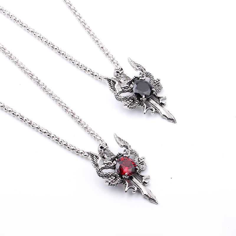 Double Dragon Black Gem Cross  – Women Accessories Trendy recenzja i cena