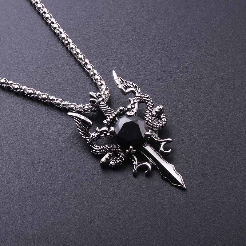 Double Dragon Black Gem Cross  – Women Accessories Trendy recenzja i cena