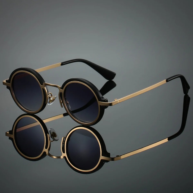 New Retro Metal Round Frame Su – Women Accessories Trendy recenzja i cena
